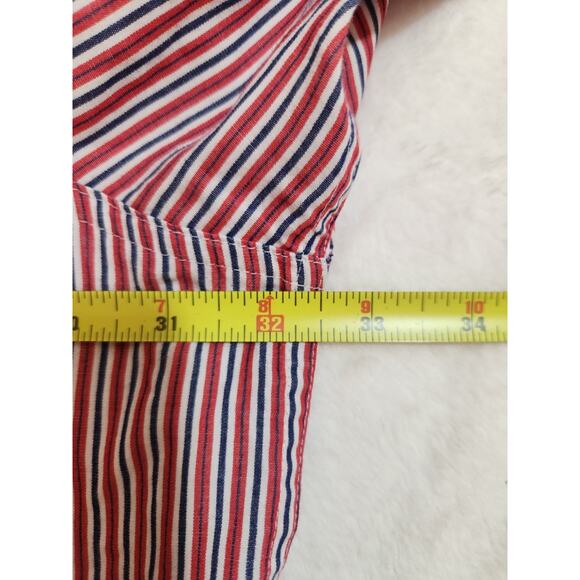 Chaps Shirt Mens 4XB 4XL Big Red Striped Long Sleeve Academia Preppy Business - Picture 4 of 10